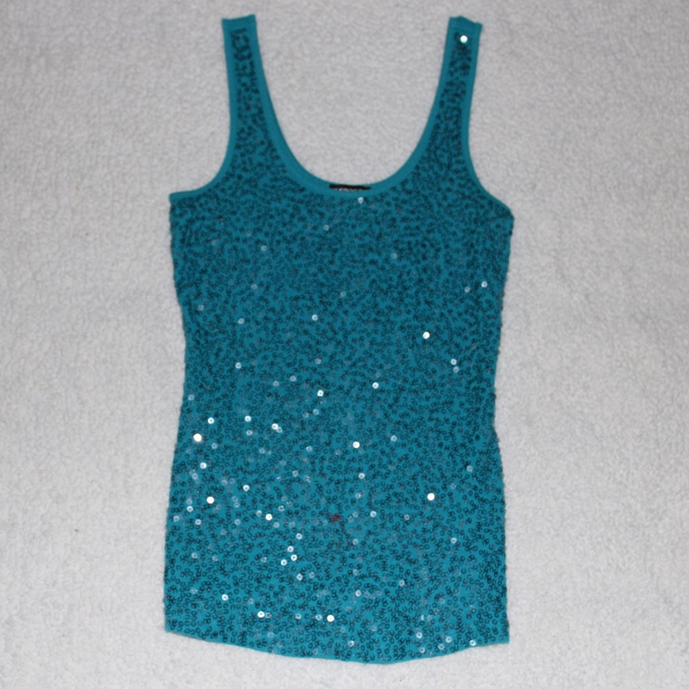 Express Teal Sparkle tank top